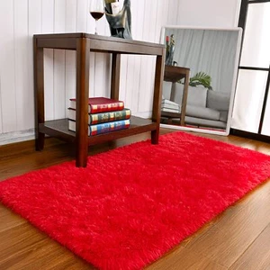 Small Fluffy Rug for Bedroom, 2x4 Bedside Runner Rug Non Slip Throw Rugs for ... - Picture 1 of 7
