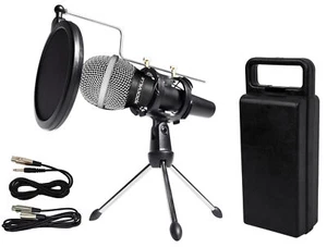 Rockville Dynamic Podcasting Podcast Microphone w/Mic Stand+Pop Filter+Cables - Picture 1 of 11