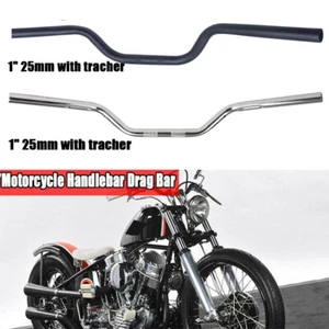 1" Motorcycle Drag Bar Handlebars Bars For Harley Sportster 883 1200 XL Bobber - Picture 1 of 16
