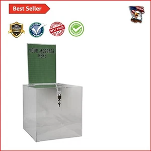 Premium Acrylic Suggestion Box with Lock - 12x12 for Events and Fundraising - Picture 1 of 2