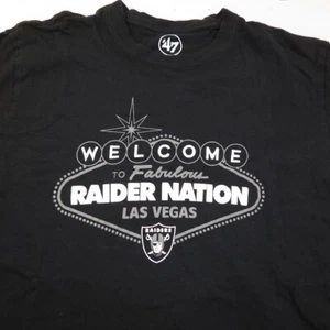 '47 BRAND RAIDERS NATION LAS VEGAS NFL FOOTBALL TEE T SHIRT Mens M Black  - Picture 1 of 3