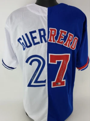Vladimir Guerrero Jr. & Vladimir Guerrero Sr. Dual Autograph Dual Jersey (BAS) - Image 1 of 4
