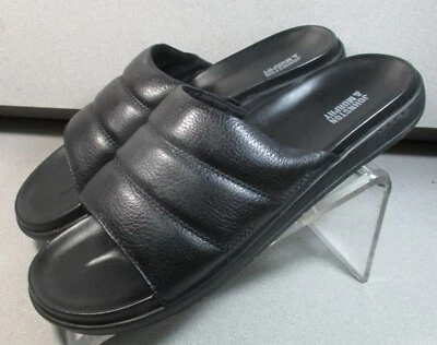 258585 MS38 BRANSON 男式鞋 12 M 黑色皮革拖鞋凉鞋 JOHNSTON & MURPHY — 第 1/4 张图片