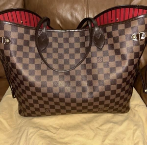 PRE-OWNED LOUIS VUITTON NEVERFULL GM DAMIER EBENE - Picture 1 of 23