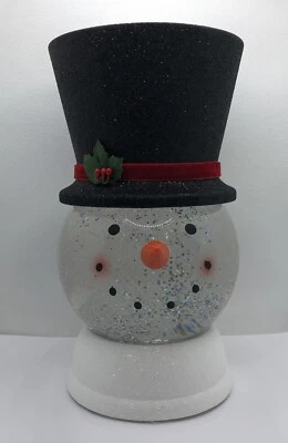 Bath & Body Works Snowman Light-Up Water Snow Globe 3 Wick Candle Holder - Image 1 of 2