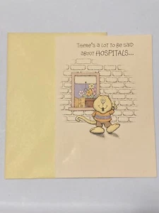 Tarjeta de felicitación de hospital divertida gato antropomórfico embajador de colección en relieve - Imagen 1 de 6