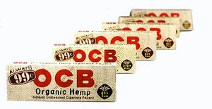 6 Packs OCB Organic Hemp Natural Unbleached Cigarette Rolling Papers 1 1/4 - Picture 1 of 3