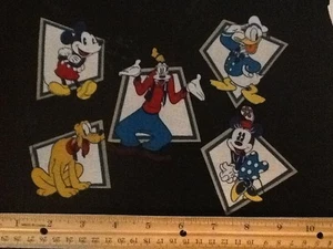Disney Mickey Mouse , Minnie , Donald ,Pluto , & Goofy fabric iron on appliqués - Picture 1 of 1