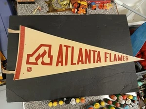 Vintage 1960s 70s ATLANTA FLAMES Calgary Flames NHL 30" Felt Pennant - Picture 1 of 2