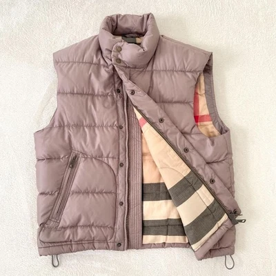 BURBERRY BRIT Mega Nova Check Down Vest Puffer Vest L - image 1 of 4