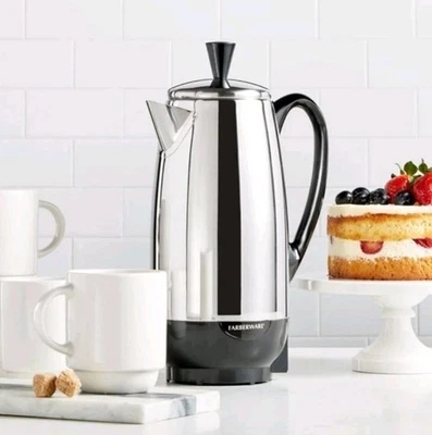 NUEVO SELLADO Farberware Percolador Acero Inoxidable 2-12 Tazas FCP412 Foto 1 de 4