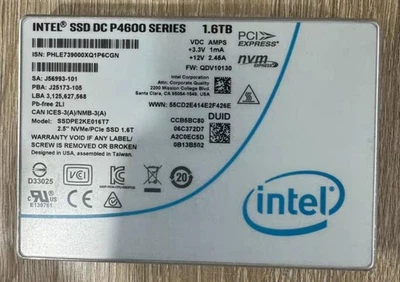 Intel DC P4600 Series 1.6TB SSD SSDPE2KE016T7 2.5" U.2 NVME PCIe3.1 Internal SSD - Image 1 of 2