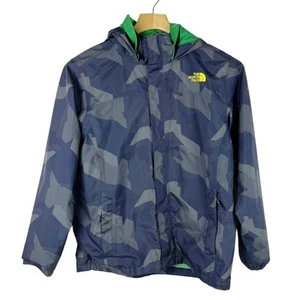 Youth North Face Hyvent Zip Front Windbreaker Blue Camo Size Boys Large 14/16 - Picture 1 of 12