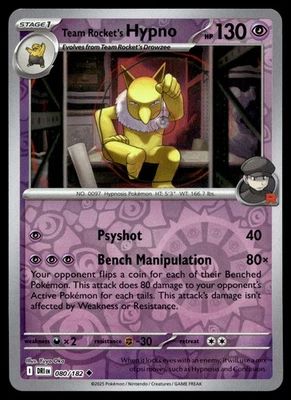 TEAM ROCKET'S HYPNO 080/182 UNCOMMON DESTINED RIVALS POKEMON - Image 1 of 4