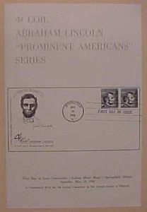 #1303-C1 FD Programm 4c Abraham Lincoln Spulenstempel mit FDC - Bild 1 von 2