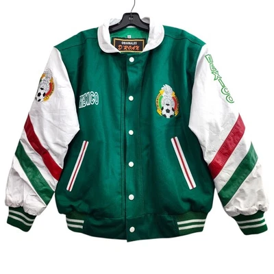 Chaqueta De Colección MÉXICO Para Hombres G Verde Letterman Universitario JARED BORGUETTI Fútbol FIFA Foto 1 de 4
