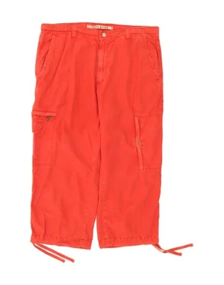 THINK PINK Herren Capri Hose Karotte IT 52 XL W34 L22 Rot Baumwolle AC10 - Bild 1 von 4