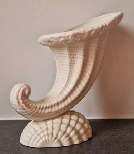 Art Deco Spode Velamour Cornucopia Shell Vase Quality 1920's White Matt 8" - Picture 1 of 12