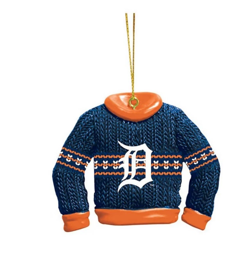 Detroit Tigers MLB 2306 Resin Ugly Sweater Ornament 3" - Image 1 of 1
