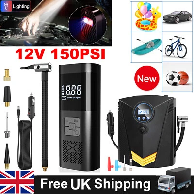 Corded/Cordless Car Air Tire Pump Inflator Compressor Digital Electric 150PSI - Image 1 of 4