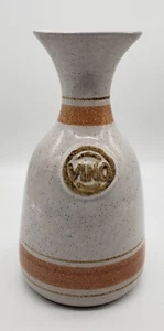 Vintage Pottery Craft Wine Decanter in Cream and Brown Speckled Glaze - Picture 1 of 11