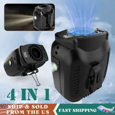 Portable Waist Clip Fan 10000mAh USB Rechargeable Hanging Cooling for Camping - Image 1 of 4