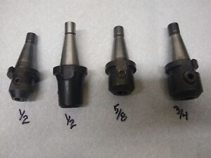 Tool holders NMTB30 set of 4. 1/2, 1/2, 5/8, 3/4 in good condition