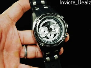 Invicta 48mm Pro Taucher Quarz Chronograph schwarz Silikon Armband Uhr - Bild 1 von 8