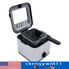 Electric Deep Fryer With Basket Small Fryer Stainless Steel Fish Fryer 1Kw 2.5L
