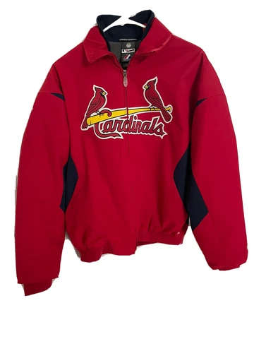 ST. LOUIS CARDINALS Majestic FLEESE LINED Jacket Men’s Size S Embroidered Cover