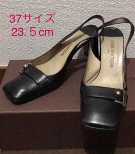 Louis Vuitton sandals 23.5cm genuine leather black　37 - Picture 1 of 4