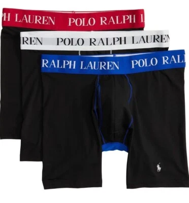 Paquete de 3 calzoncillos boxer Polo Ralph Lauren para hombre negros 4D-Flex Performance malla talla S Foto 1 de 3