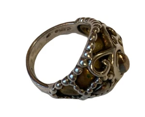Anillo Carolyn Pollack Relios Plata Esterlina Cooper Latón Banda Talla 8 Firmado - Imagen 1 de 12