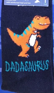 Calcetines negros para hombre con detalle de Dadasaurus y papá/dinosaurio talla 6-12 - Imagen 1 de 2