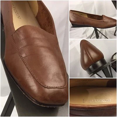 Zapatos de tacón Enzo Angiolini talla 7 N cuero marrón hechos en Italia como nuevos G Foto 1 de 4