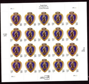 Scott #4032 Purple Heart Sheet of 20 Stamps - MNH - Picture 1 of 1