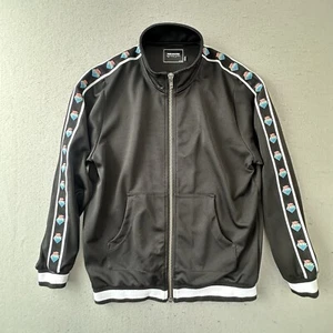 Pink Dolphin Jacket Mens Medium Black Wavesport Track Varsity Zip Up - Picture 1 of 10