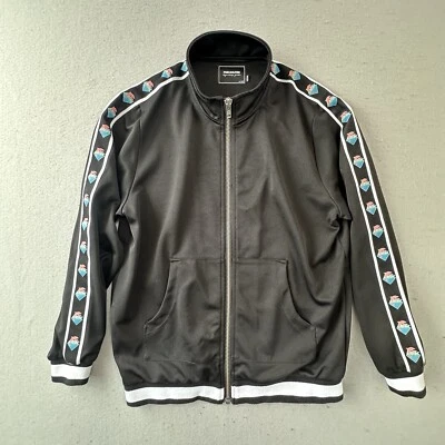 Pink Dolphin Jacket Mens Medium Black Wavesport Track Varsity Zip Up - Image 1 of 4