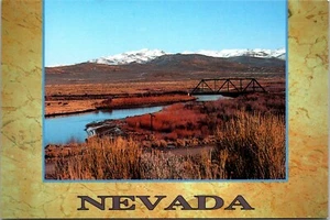 view of the Humboldt River The Silver State NEVADA CONTINENTAL POSTCARD D13 - Picture 1 of 2