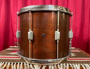 1930 Leedy Broadway Standard 12x15 Street Drum Marching/rullante da campo noce - Foto 1 di 13