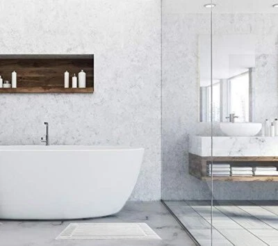 Juego de toallas de piso alfombrilla de baño clásica blanca de lujo - 100 % algodón 22x34, paquete de 2 Foto 1 de 2