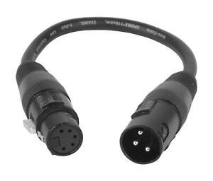Accu-Cable AC3PM5PFM, 3-Pin Male XLR to 5-Pin Female XLR DMX Turnaround Cable