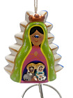 Clay Nativity Scene Of Our Lady of Guadalupe Ornament Mexican Handcrafted