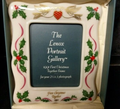全新 复古,Lenox 1991 First Christmas Together 框架 2 1/2 X 3,圣诞节 — 第 1/4 张图片