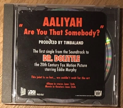 Very Rare U.S. Promo CD Aaliyah-Are You That Somebody? (1998) Foto 1 de 2
