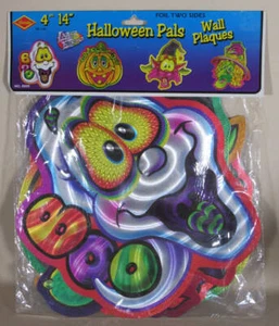 Beistle Halloween Lámina Decoraciones 2004 Nuevo en Paquete Juego de 4 Grabados con Láser 2004 Dos Caras - Imagen 1 de 4