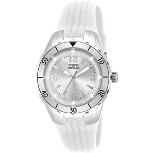 Invicta Women's Watch Angel Silver Tone Dial White Silicone Strap Quartz 17479 - Picture 1 of 2