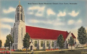 Boys Town Dowd Memorial Chapel Boys Town Omaha, NE Vintage 1930er Postkarte - Bild 1 von 2