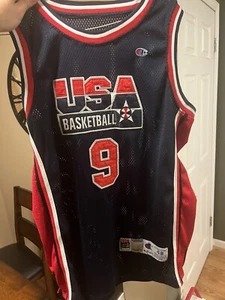 VINTAGE 1992 MICHAEL JORDAN # 9 DREAM TEAM USA CHAMPION JERSEY SZ 48 - Picture 1 of 5
