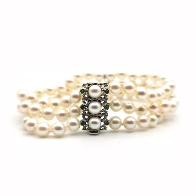 Pearl & Emerald Bracelet, 18ct - Image 1 of 4
